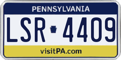 PA license plate LSR4409