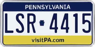 PA license plate LSR4415
