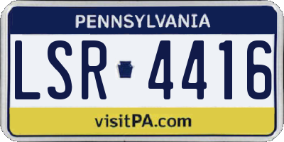 PA license plate LSR4416
