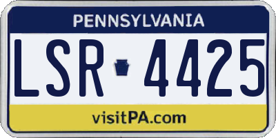 PA license plate LSR4425