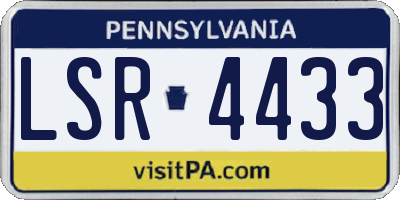 PA license plate LSR4433
