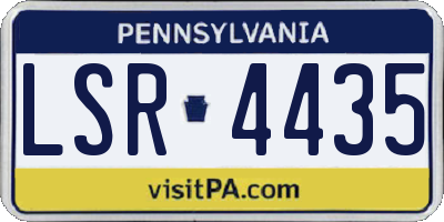 PA license plate LSR4435