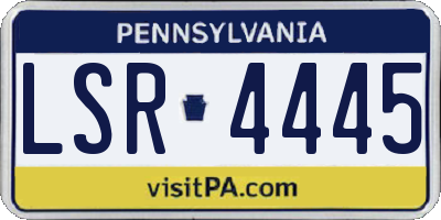 PA license plate LSR4445