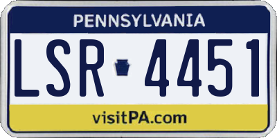 PA license plate LSR4451
