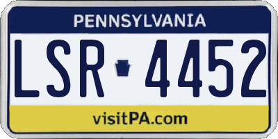 PA license plate LSR4452