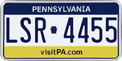PA license plate LSR4455