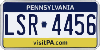 PA license plate LSR4456
