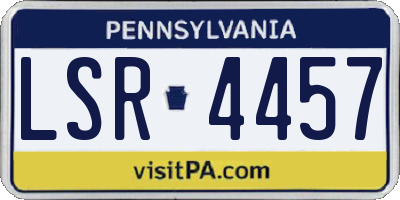 PA license plate LSR4457
