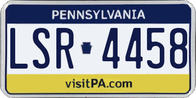 PA license plate LSR4458