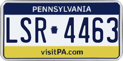 PA license plate LSR4463