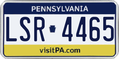 PA license plate LSR4465