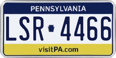PA license plate LSR4466