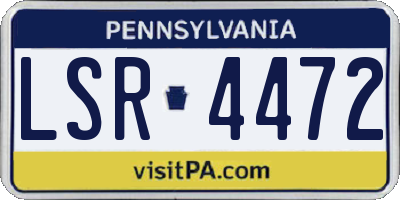 PA license plate LSR4472