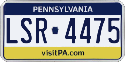 PA license plate LSR4475
