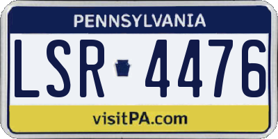 PA license plate LSR4476