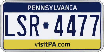 PA license plate LSR4477