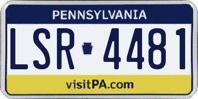 PA license plate LSR4481