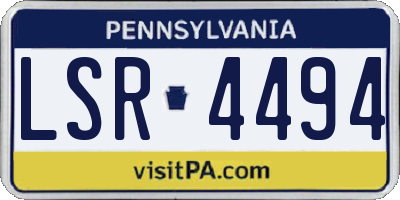 PA license plate LSR4494