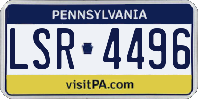 PA license plate LSR4496