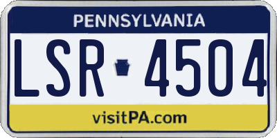 PA license plate LSR4504