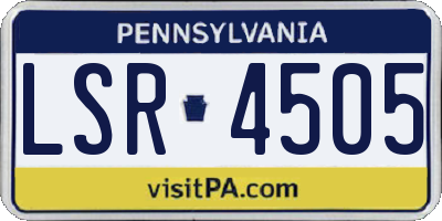 PA license plate LSR4505