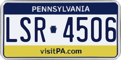 PA license plate LSR4506