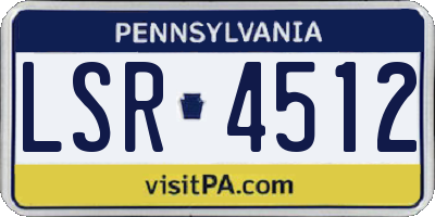 PA license plate LSR4512
