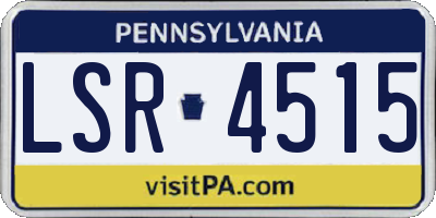 PA license plate LSR4515