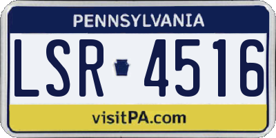 PA license plate LSR4516