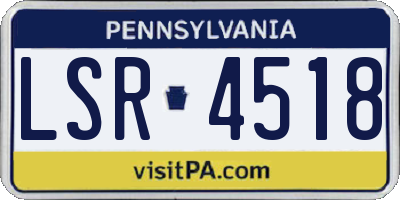 PA license plate LSR4518