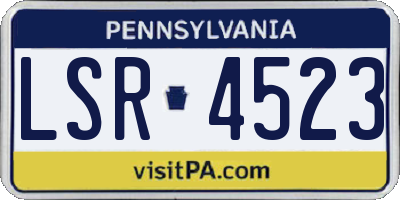 PA license plate LSR4523