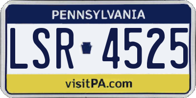 PA license plate LSR4525