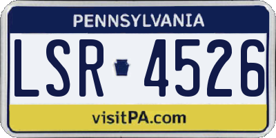 PA license plate LSR4526
