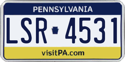 PA license plate LSR4531