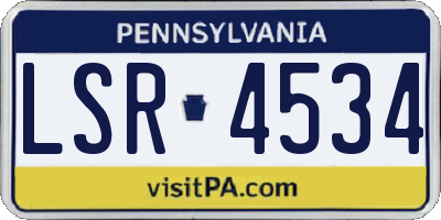 PA license plate LSR4534