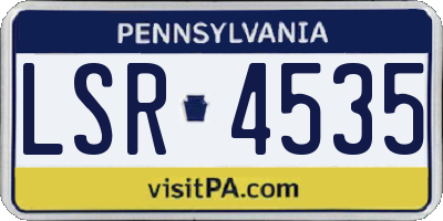 PA license plate LSR4535