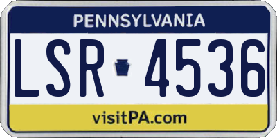 PA license plate LSR4536