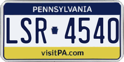 PA license plate LSR4540