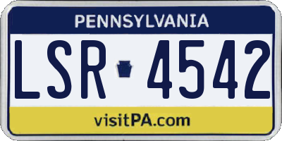 PA license plate LSR4542