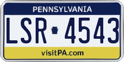 PA license plate LSR4543