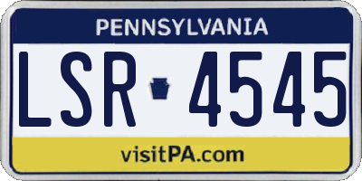 PA license plate LSR4545