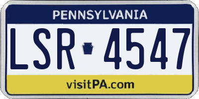 PA license plate LSR4547