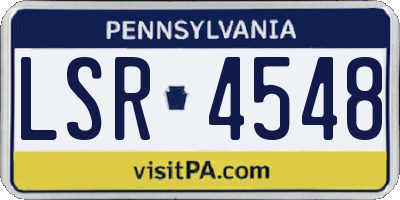PA license plate LSR4548