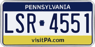 PA license plate LSR4551