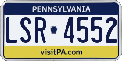 PA license plate LSR4552