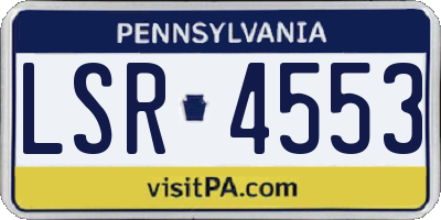 PA license plate LSR4553