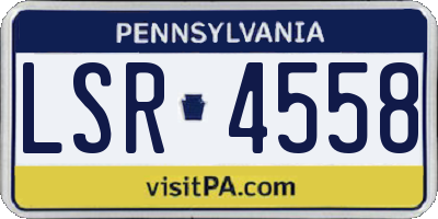 PA license plate LSR4558