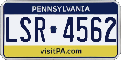 PA license plate LSR4562