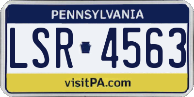 PA license plate LSR4563