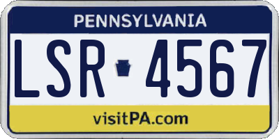 PA license plate LSR4567